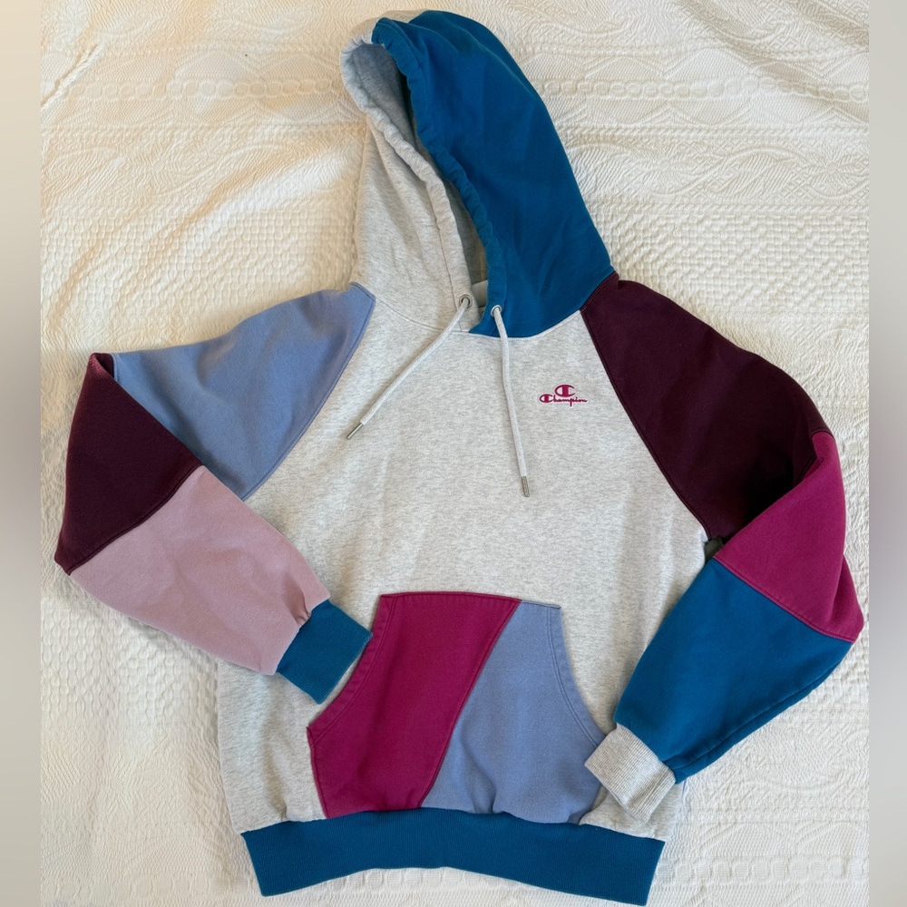 Champion Colorblock Hoodie Women’s Pullover Size Small S